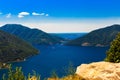 Panoramic view of Coastline of the Boka-Kotor Bay, Montenegro Royalty Free Stock Photo