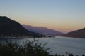 Panoramic view of Coastline of the Boka-Kotor Bay, Montenegro Royalty Free Stock Photo