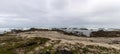 Panoramic view of the coastline of Cape Agulhas in South Africa, this place divides the two oceans