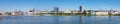 Panoramic view of the coastline of lake Kaban, Kazan, Tatarstan Republic. Royalty Free Stock Photo