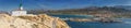 Panoramic view of coastline near L`lle-Rousse Corsica