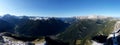 Panoramic view from col rodella in val di fassa and rosengarten