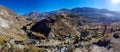 Panoramic view of the Colca Valley - a colorful Andean valley. Colca Canyon, Colca River, Peru