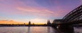 Panoramic view of Cologne, Germany with Cologne Cathedral, Hohenzollern Bridge and Old Town Royalty Free Stock Photo