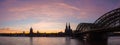 Panoramic view of Cologne, Germany with Cologne Cathedral, Hohenzollern Bridge and Old Town Royalty Free Stock Photo