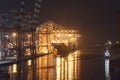 Colombo harbor at night