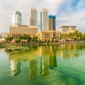 Panoramic view at Colombo Skyline with Lake Beira in Sri Lanka Royalty Free Stock Photo