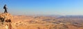 Panoramic view on the color desert Royalty Free Stock Photo