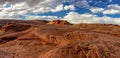 Panoramic view of the Colorado sin - Blue sky , rolling clouds and the sandstone layers of rock, The Chains, Page, Arizona, USA