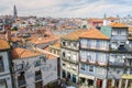 Panoramic view of colorful house in old town Porto, Portugal Royalty Free Stock Photo