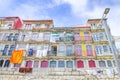 Panoramic view of colorful house in old town Porto, Portugal Royalty Free Stock Photo