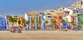 Panoramic view of the colorful Mediterranean town of Villajoyosa, Spain.