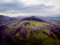 Panoramic view of colorful rhyolite volcanic mountains Landmannalaugar as pure wilderness in Iceland