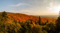 Panoramic view of colorful trees in Mont-Megantic Royalty Free Stock Photo