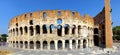 Panoramic view of the Colosseum in Rome Royalty Free Stock Photo