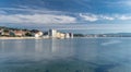 Panoramic view of Compostela beach, Vilagarcia de Arousa Royalty Free Stock Photo