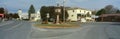 Panoramic view of Copake, New York with town clock in center