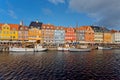 Panoramic view of Copenhagen Nyhavn, Capital of Denmark Royalty Free Stock Photo