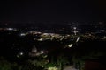 Panoramic view from Cortona, Italy, at summer. Santa Maria delle Grazie al Calcinaio Royalty Free Stock Photo