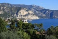 View of Cote d 'Azur near the town of Villefranche-sur-Mer Royalty Free Stock Photo