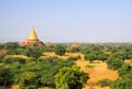 Panoramic view on countless temples spread across the plains of Bagan, Myanmar