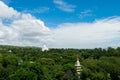 Panoramic view of the countryside and forest around Mingun, on a beautiful cloudy day, Myanmar