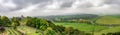 Panoramic view of countryside and old cemetery from Stirling Castle, Scotland