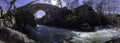 Panoramic view of the course of the Canencia stream when arriving at the Puente del Congosto, medieval bridge of Lozoya, Madrid