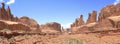 Panoramic view in Courthouse Towers in Arches National Park