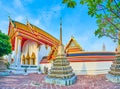 Panorama of Wat Pho complex, Bangkok, Thailand