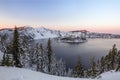 Panoramic view at Crater Lake in Oregon Royalty Free Stock Photo