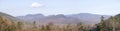 Panoramic view of Crawford Notch State Park in White Mountains of New Hampshire, New England Royalty Free Stock Photo