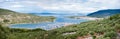 Panoramic view of Cres marina town and landscape Royalty Free Stock Photo