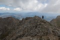 Panoramic view of the crest of Sirente massif in Abruzzo during cloudy day of summer Royalty Free Stock Photo
