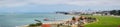 Panoramic view of Crissy Field and the bay shoreline Royalty Free Stock Photo