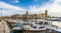 Panorama from the Quai MarÃÂ©chal de Lattre de Tassigny on the Consulere Palace, in Sete, in the south of France in Occitanie