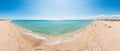 Panoramic view of the crystal clear azure sea and white sandy beach. beautiful travel landscape, hot sun, dream tropical nature