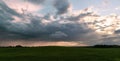 Panoramic view of a cumulonimbus storm cloud from a supercell thunderstorm Royalty Free Stock Photo