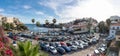 Panoramic view Camara do Lobos bay and harbour, a small touristic fisherman\'s village, main avenue facing the sea Royalty Free Stock Photo