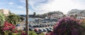 Panoramic view Camara do Lobos bay and harbour, a small touristic fisherman\'s village, main avenue facing the sea Royalty Free Stock Photo