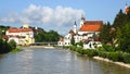 Panoramic view of the dam and the Steyr.