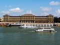 Panoramic view of the Danube and river bank in Budapest Royalty Free Stock Photo