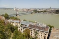 Panoramic view of the Danube river and Chain Bridge, Budapest Royalty Free Stock Photo