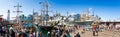 Panoramic view of Darling Harbour Sydney with moored Tall Ships Royalty Free Stock Photo