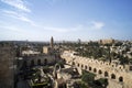 Panoramic view of David tower at spring time in old city of Jerusalem, Israel. tower of David on the South wall of Jerusalem