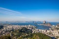 View from Mirante Dona Marta overlooking the city of Rio de Janeiro with Sugarloaf mountain and Guanabara bay on a clear sunny day Royalty Free Stock Photo