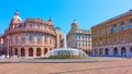 Panoramic view of De Ferrari square in Genoa Royalty Free Stock Photo