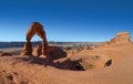 Panoramic view of Delicate Arch and surrounding landscape in the morning light Royalty Free Stock Photo