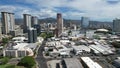 Panoramic view of the densest parts of Honolulu, including Kakaako