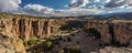 Panoramic view of a desert canyon under a cloudy sky Royalty Free Stock Photo